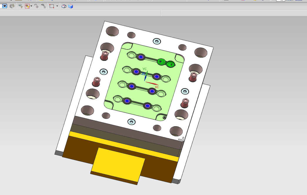 洗潔精翻蓋旋牙模具后模設(shè)計圖